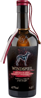 57,95 € Envio grátis | Gin Windspiel Premium Kampot Pfeffer London Dry Gin Alemanha Garrafa Medium 50 cl