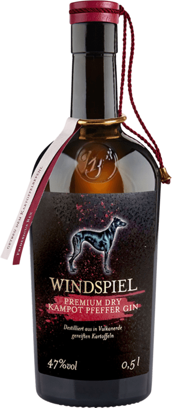 66,95 € Free Shipping | Genever Gin Windspiel Kampot Premium Germany Medium Bottle 50 cl Pfefferminze — Peppermint