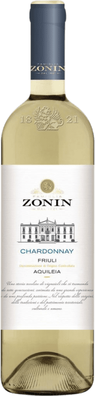 6,95 € Envio grátis | Vinho branco Zonin Classici D.O.C. Friuli Friuli-Venezia Giulia Itália Chardonnay Garrafa 75 cl