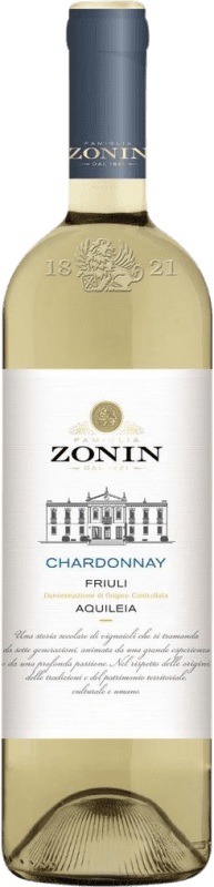 9,95 € Envio grátis | Vinho Branco Zonin Clássico D.O.C. Friuli Friuli-Venezia Giulia Itália Chardonnay Garrafa 75 cl