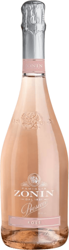 10,95 € Envio grátis | Espumante rosé Zonin Millesimato Spumante Rosé Extra Dry Extra Seco D.O.C. Prosecco Itália Nebbiolo, Glera Garrafa 75 cl