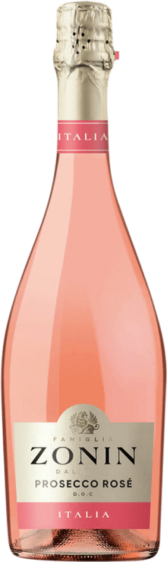 14,95 € Envio grátis | Espumante rosé Zonin Millesimato Spumante Rosé Extra Dry Extra Seco D.O.C. Prosecco Itália Nebbiolo, Glera Garrafa 75 cl