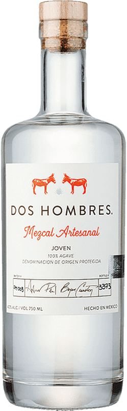 64,95 € Envio grátis | Mezcal ‎Dos Hombres. Artesanal Jovem México Garrafa 70 cl