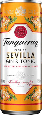 58,95 € Бесплатная доставка | Коробка из 12 единиц Напитки и миксеры Tanqueray Flor de Sevilla Gin Tonic Объединенное Королевство Банка 25 cl