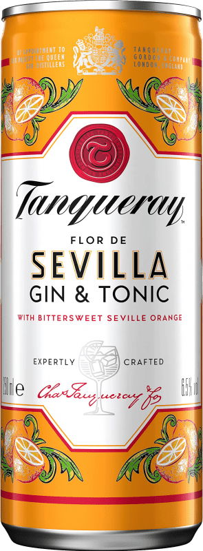 65,95 € 免费送货 | 盒装12个 金酒 Tanqueray Flor de Sevilla Gin Tonic 英国 小瓶 25 cl