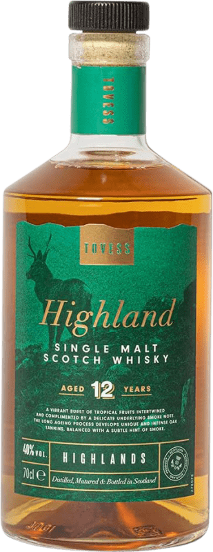 39,95 € 送料無料 | ウイスキーシングルモルト Tovess Old Highland ハイランド イギリス 12 年 ボトル 70 cl