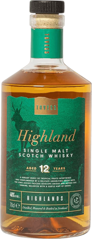 39,95 € Envoi gratuit | Whisky Single Malt Tovess Highlands Royaume-Uni 12 Ans 70 cl