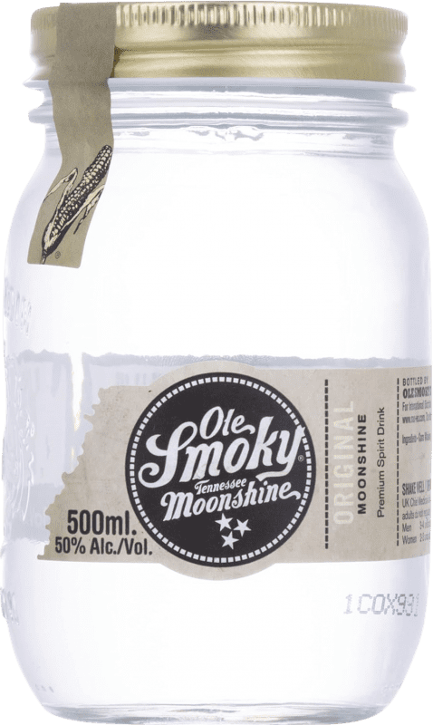31,95 € 免费送货 | 调和威士忌 Ole Smoky 原创, Moonshine — 月光酒 田纳西 美国 中号罐装 50 cl