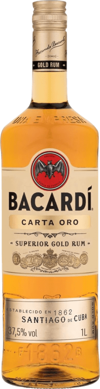 21,95 € 免费送货 | 朗姆酒 Bacardí Carta Oro 特级, Dorado — 金色 英国 1 L
