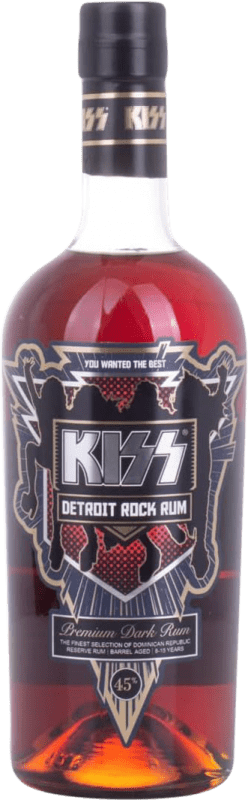 53,95 € Free Shipping | Rum Kiss Detroit Rock Premium Dark Dominican Republic Bottle 70 cl