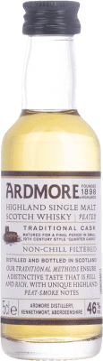 13,95 € Envio grátis | Whisky Single Malt Ardmore Traditional Peated Highlands Reino Unido Garrafa Miniatura 5 cl