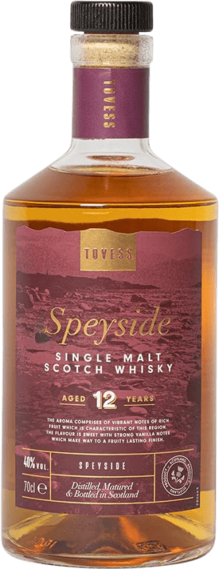 39,95 € Free Shipping | Single Malt Whisky Tovess Speyside United Kingdom 12 Years Bottle 70 cl