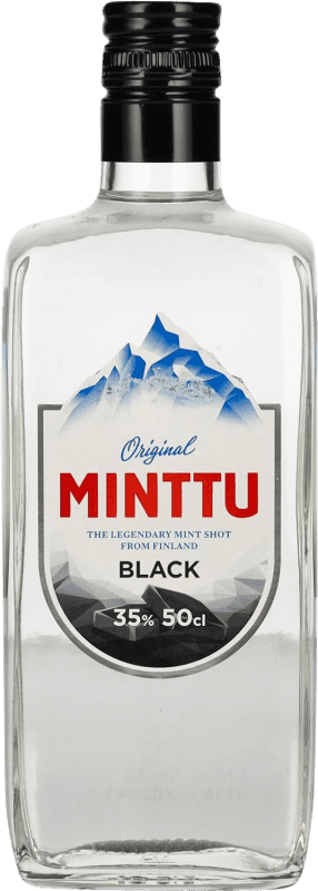 33,95 € Free Shipping | Herbal Liqueur Minttu Black Edition Spain Medium Bottle 50 cl Mint