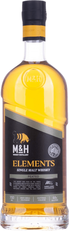 97,95 € Free Shipping | Whisky Single Malt M&H Elements Peated Israel Bottle 70 cl