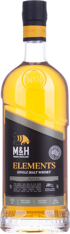 89,95 € Spedizione Gratuita | Whisky Single Malt M&H Elements Peated — Torbato Israele 70 cl