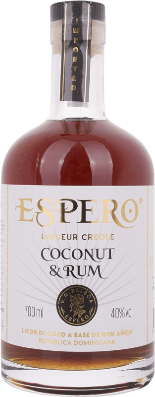 33,95 € Spedizione Gratuita | Rum Espero Coconut & Rum Creole Repubblica Dominicana Bottiglia 70 cl