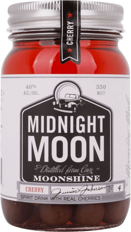 18,95 € Envío gratis | Licores Midnight Moon Moonshine Estados Unidos Tarro Medium 35 cl Cherry — Cereza