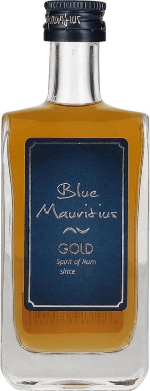 24,95 € Envío gratis | Ron Blue Mauritius Gold Mauricio Botellín Miniatura 5 cl