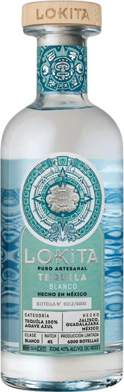 99,95 € Kostenloser Versand | Tequila Lokita Artesanal Blanco Mexiko Flasche 70 cl