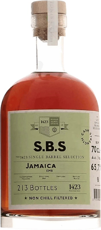 139,95 € Envío gratis | Ron 1423 World Class Spirits S.B.S Jamaica Single Barrel Selection Trinidad y Tobago Botella 70 cl