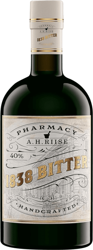 46,95 € 免费送货 | 朗姆酒 A.H. Riise Bitter Pharmacy 1838 丹麦 瓶子 70 cl