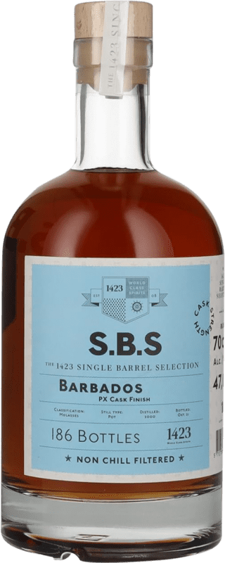 217,95 € Envío gratis | Ron 1423 World Class Spirits S.B.S Barbados PX Cask Finish Trinidad y Tobago Botella 70 cl