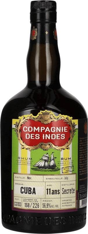 154,95 € Envío gratis | Ron Compagnie des Indes Cuba Single Cask Venezuela 11 Años Botella 70 cl