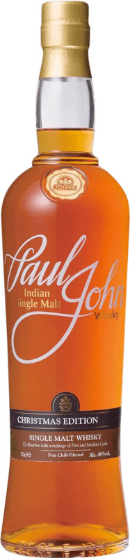 52,95 € Envío gratis | Whisky Single Malt Paul John Christmas Edition India Botella 70 cl