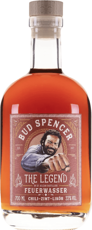 54,95 € Бесплатная доставка | Ликеры ‎St. Kilian Bud Spencer The Legend Feuerwasser Chili-Zimt-Likör Германия бутылка 70 cl