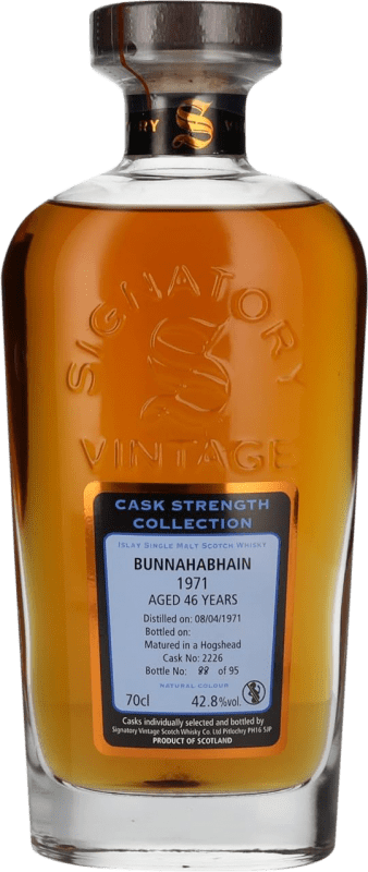 2 919,95 € Envío gratis | Whisky Blended Signatory Vintage Cask Strength Collection at Bunnahabhain Reserva Reino Unido 46 Años Botella 70 cl