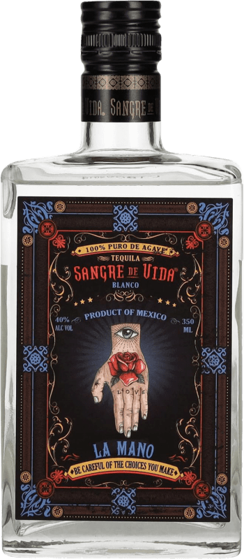 29,95 € Envío gratis | Tequila Sangre de Vida La Mano Blanco México Botellín Tercio 35 cl