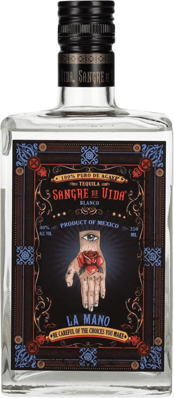 48,95 € Spedizione Gratuita | Tequila Sangre de Vida Loteria La Mano Blanco Messico Bottiglia Terzo 35 cl