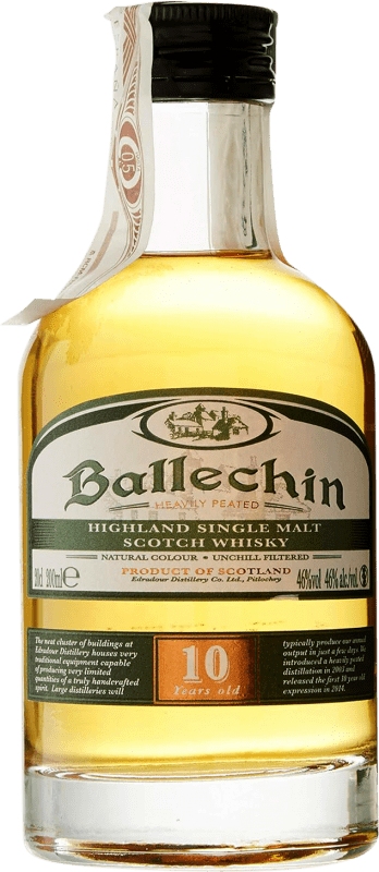 29,95 € Envío gratis | Whisky Single Malt Edradour Ballechin Reino Unido 10 Años Botellín Miniatura 2 cl