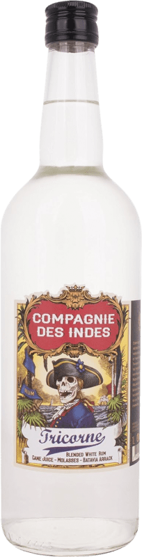 59,95 € Envío gratis | Ron Compagnie des Indes Tricorne Blended White Estados Unidos Botella 1 L