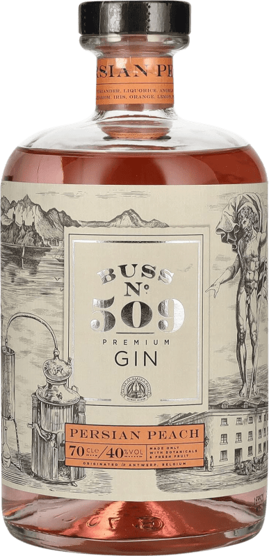 57,95 € Free Shipping | Genever Gin Buss Nº 509 Belgium 70 cl Peach