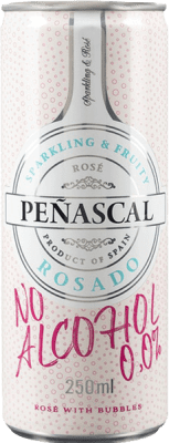 75,95 € Envío gratis | Caja de 24 unidades Vino tinto Peñascal 0,0 España Tempranillo, Syrah, Bobal Botellín 25 cl Sin Alcohol