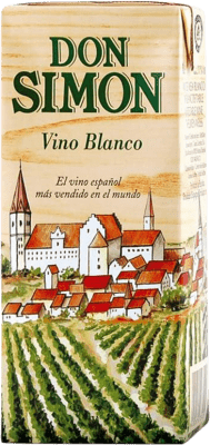 3,95 € Free Shipping | 3 units box White Wine Don Simón Brik Spain Small Bottle 18 cl