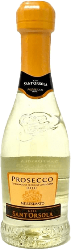 4,95 € Бесплатная доставка | Белое игристое вино Sant'Orsola Extra Dry — Экстра сухое Millesimato D.O.C. Prosecco Венето Италия Glera — Глера Мини-бутылка 20 cl