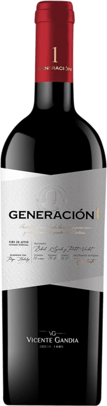 19,95 € Envio grátis | Vinho Tinto Vicente Gandía Generación 1 Grandes Añadas D.O. Utiel-Requena Comunidade Valenciana Espanha Syrah, Cabernet Sauvignon, Bobal Garrafa 75 cl