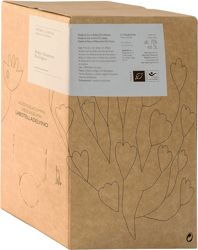 69,95 € Kostenloser Versand | Süßwein Robles Eiche Andalusien Spanien Pedro Ximénez Eco — Biologisch Bag in Box 5 L