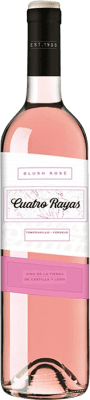 8,95 € 免费送货 | 玫瑰酒 Cuatro Rayas Blush Rosado 卡斯蒂利亚莱昂 西班牙 Tempranillo 瓶子 75 cl