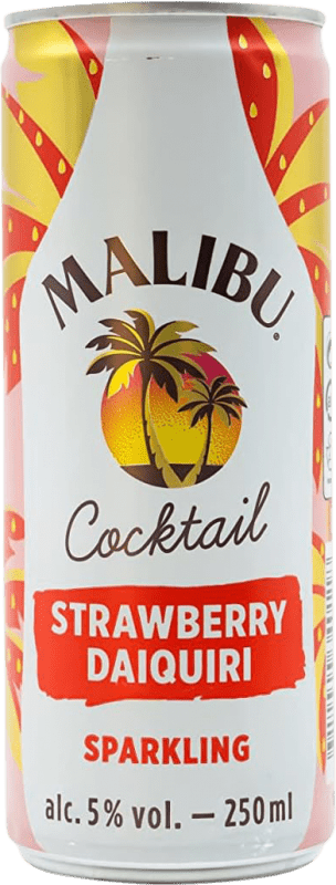 75,95 € 免费送货 | 盒装12个 朗姆酒 Malibu Strawberry Daiquiri Sparkling 巴巴多斯 小瓶 25 cl