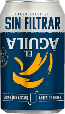 39,95 € 免费送货 | 盒装24个 啤酒 El Águila Lager, 特别, Sin Filtrar — 未过滤 西班牙 罐 33 cl