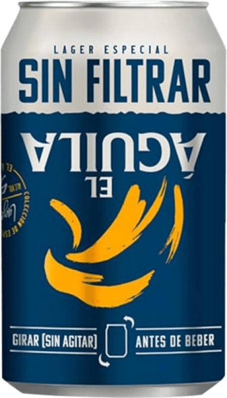 39,95 € 送料無料 | 24個入りボックス ビール El Águila Lager, 特別, Sin Filtrar — 無濾過 スペイン 缶 33 cl