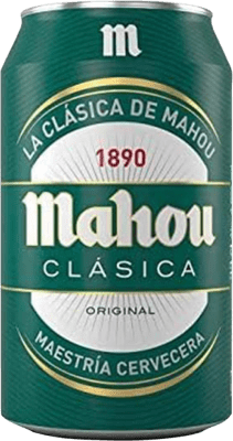 28,95 € Free Shipping | 24 units box Beer Mahou Clásica Lager Dorada Spain Can 33 cl