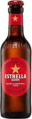 29,95 € 免费送货 | 盒装24个 啤酒 Estrella Damm Lager Mediterránea 西班牙 小瓶 25 cl