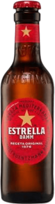 27,95 € Spedizione Gratuita | Scatola da 24 unità Birra Estrella Damm Lager, Mediterranean — Mediterranea Spagna Bottiglietta 25 cl
