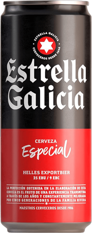 11,95 € Spedizione Gratuita | Scatola da 10 unità Birra Estrella Galicia Especial Spagna Lattina 33 cl