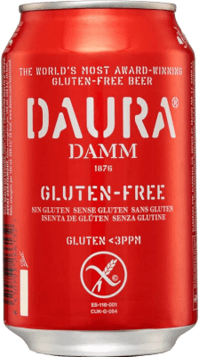 41,95 € 免费送货 | 盒装24个 啤酒 Daura Damm Gluten Free 西班牙 铝罐 33 cl