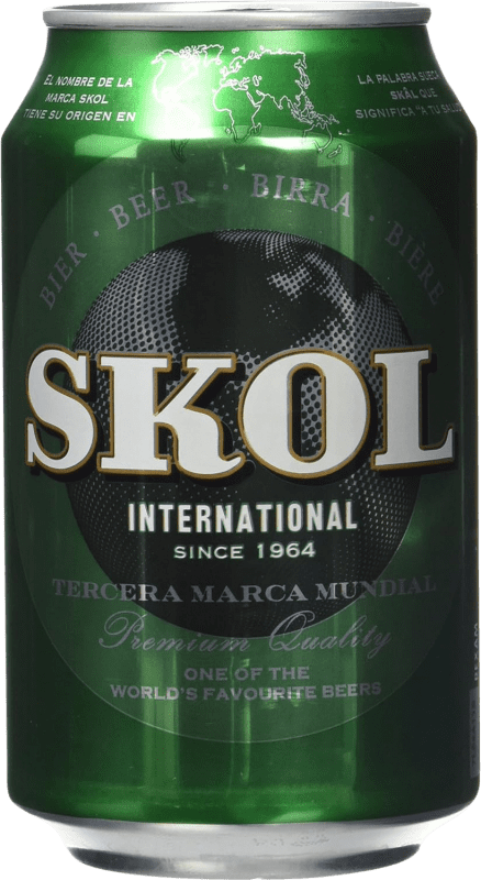 26,95 € 免费送货 | 盒装24个 啤酒 Skol 西班牙 铝罐 33 cl